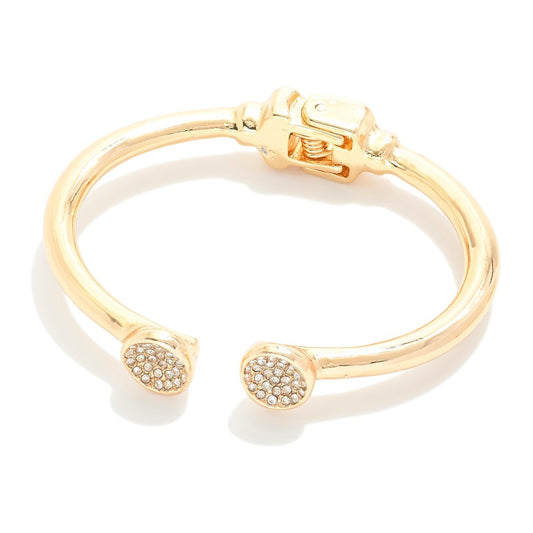 Rhinestone Circle Cuff Bracelet