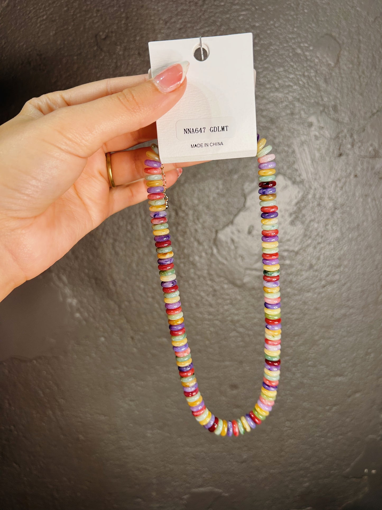 Multi Rondelle Marble Necklace