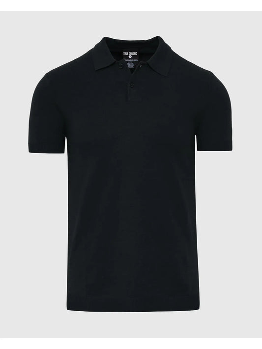 Short Sleeve Sweater Polo | Black