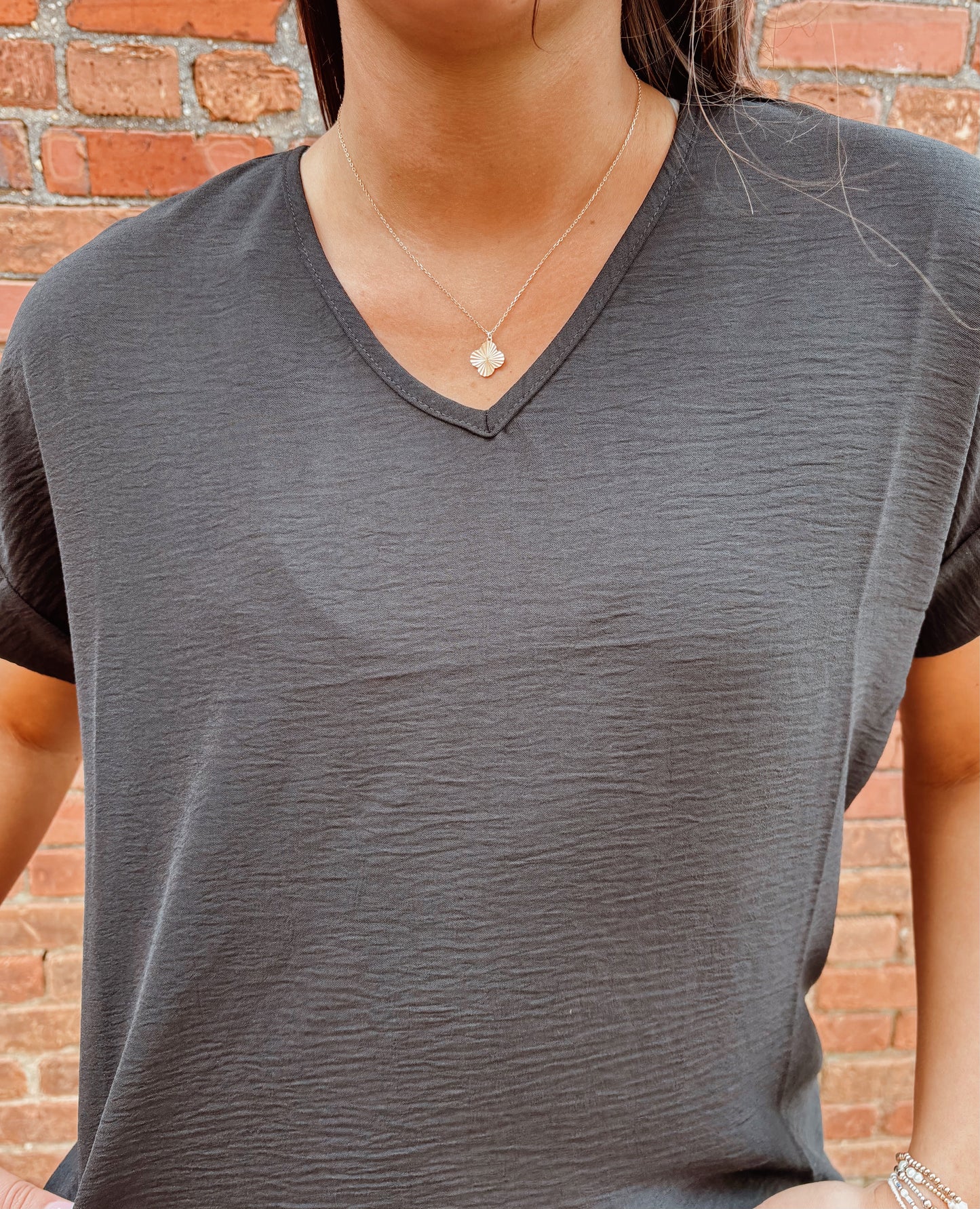 Matte V-Neck Dolman Sleeve Top