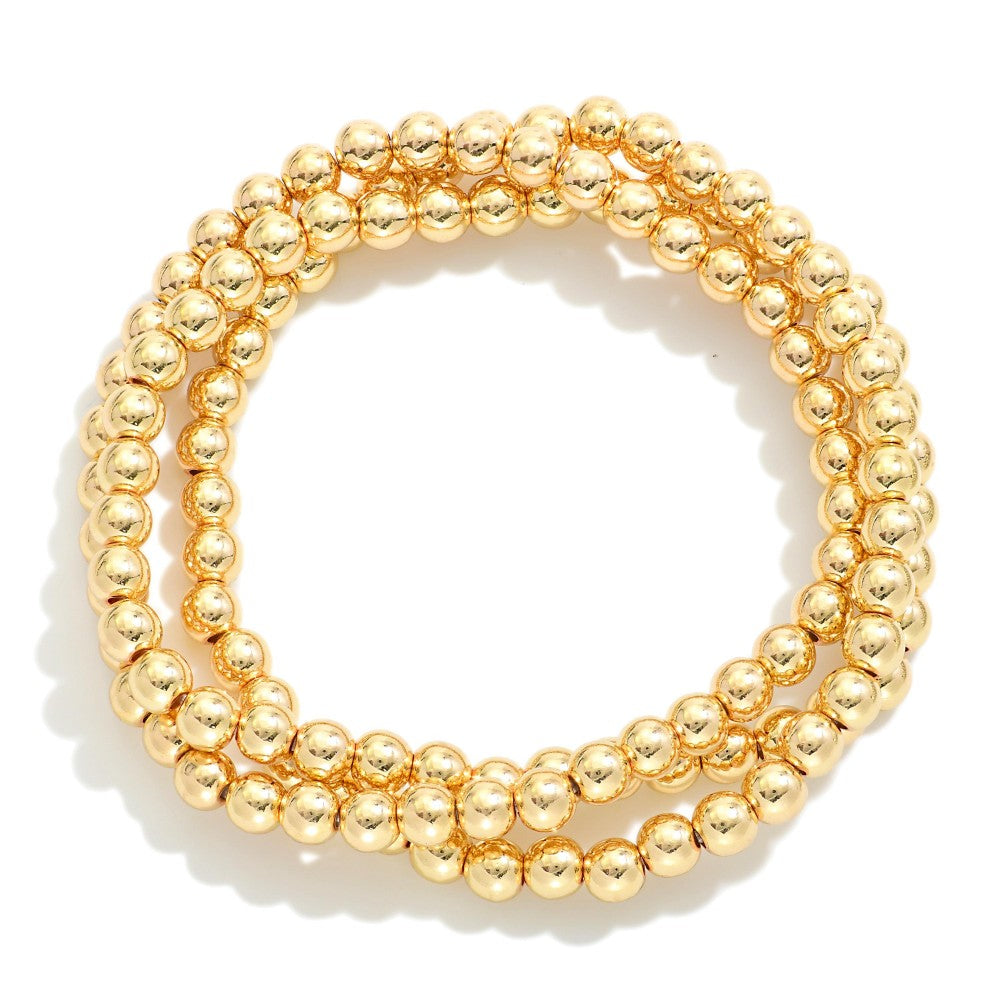 Set of 3 Beaded Stretch Bracelet