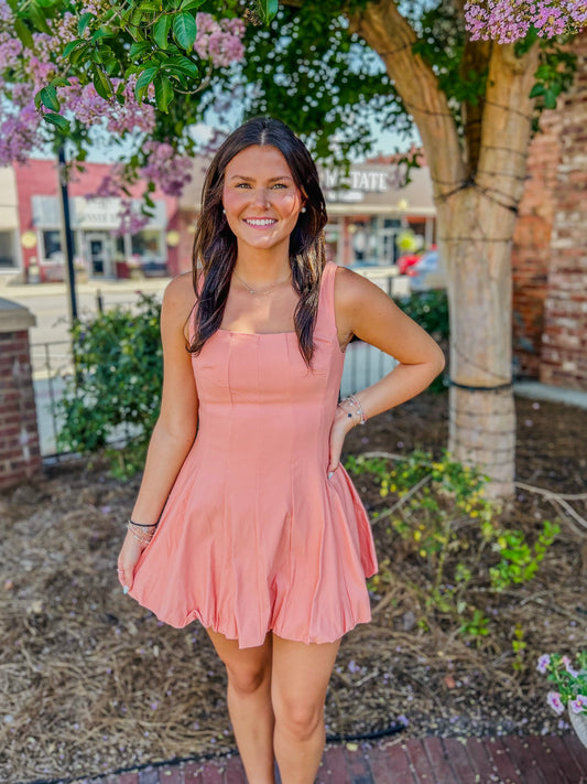 Sleeveless Bubble Hem Mini Dress