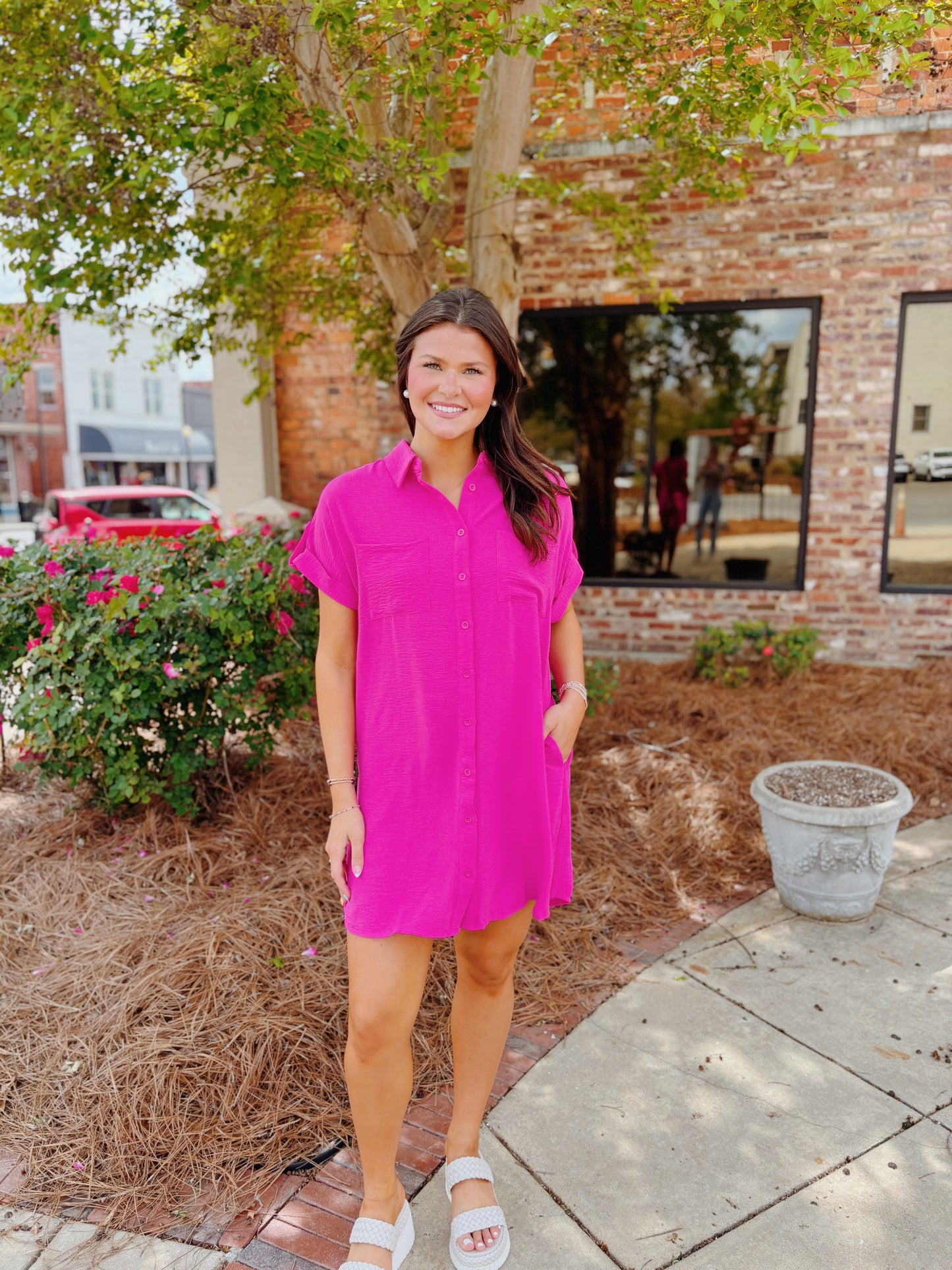 Button Down Mini Dress