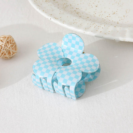 Checkered Flower Clip