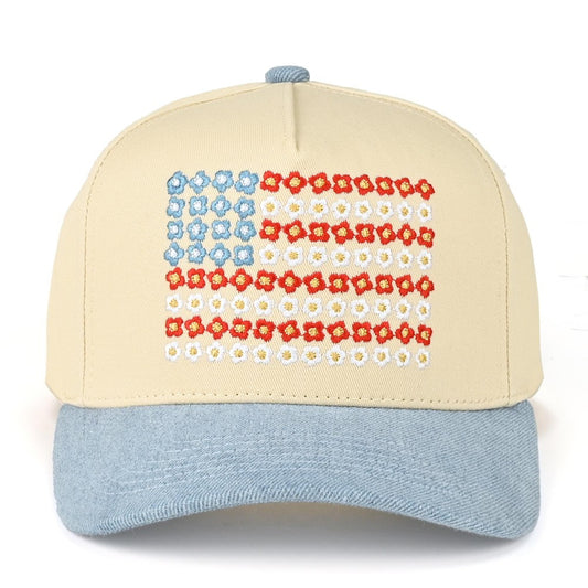Flower Flag Embroidered Hat