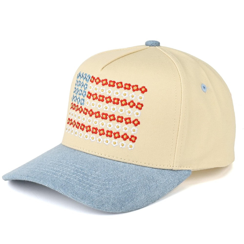 Flower Flag Embroidered Hat