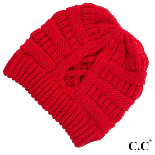 Criss Cross Ponytail Beanie