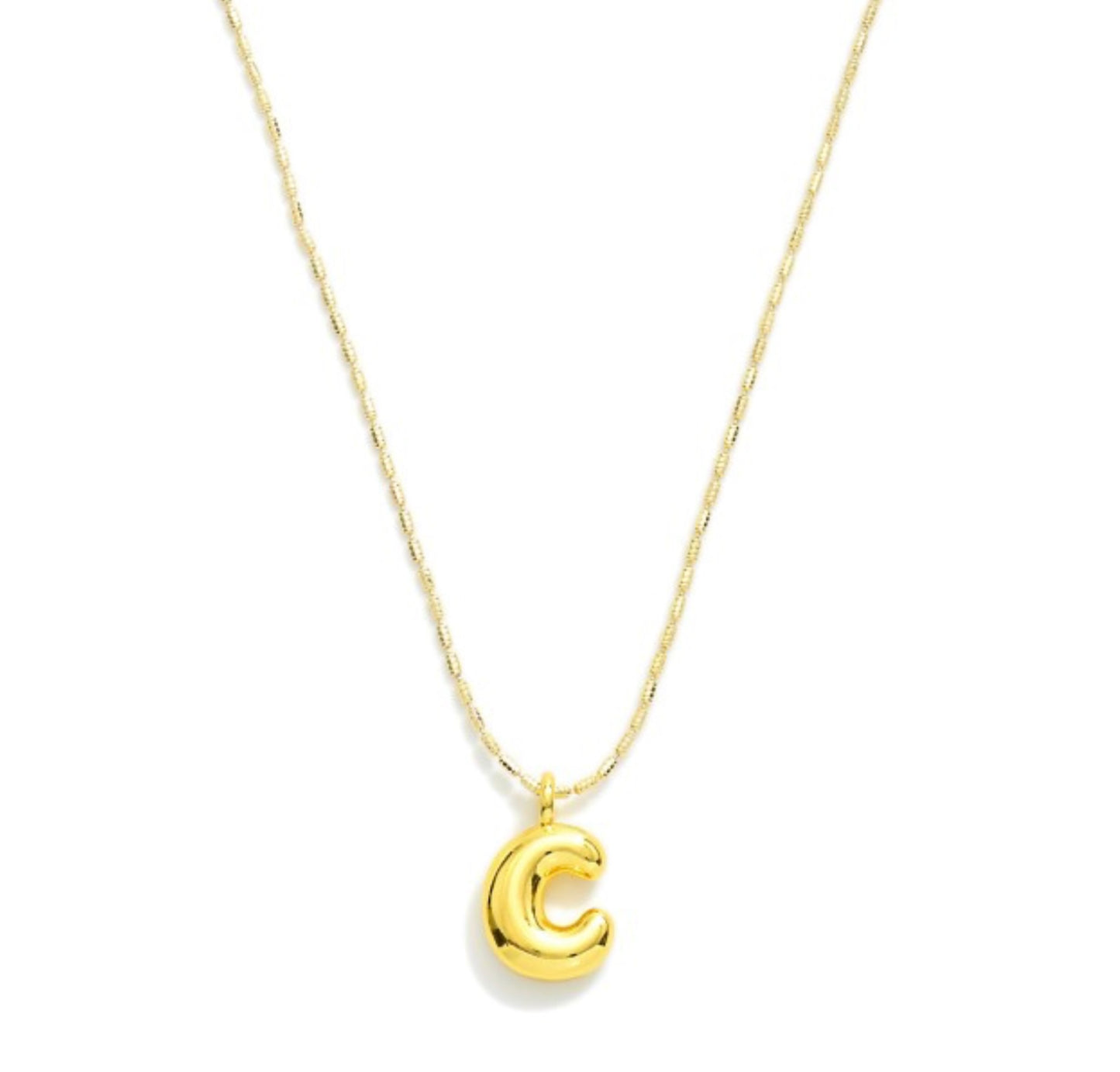 Ball Chain Bubble Initial Necklace