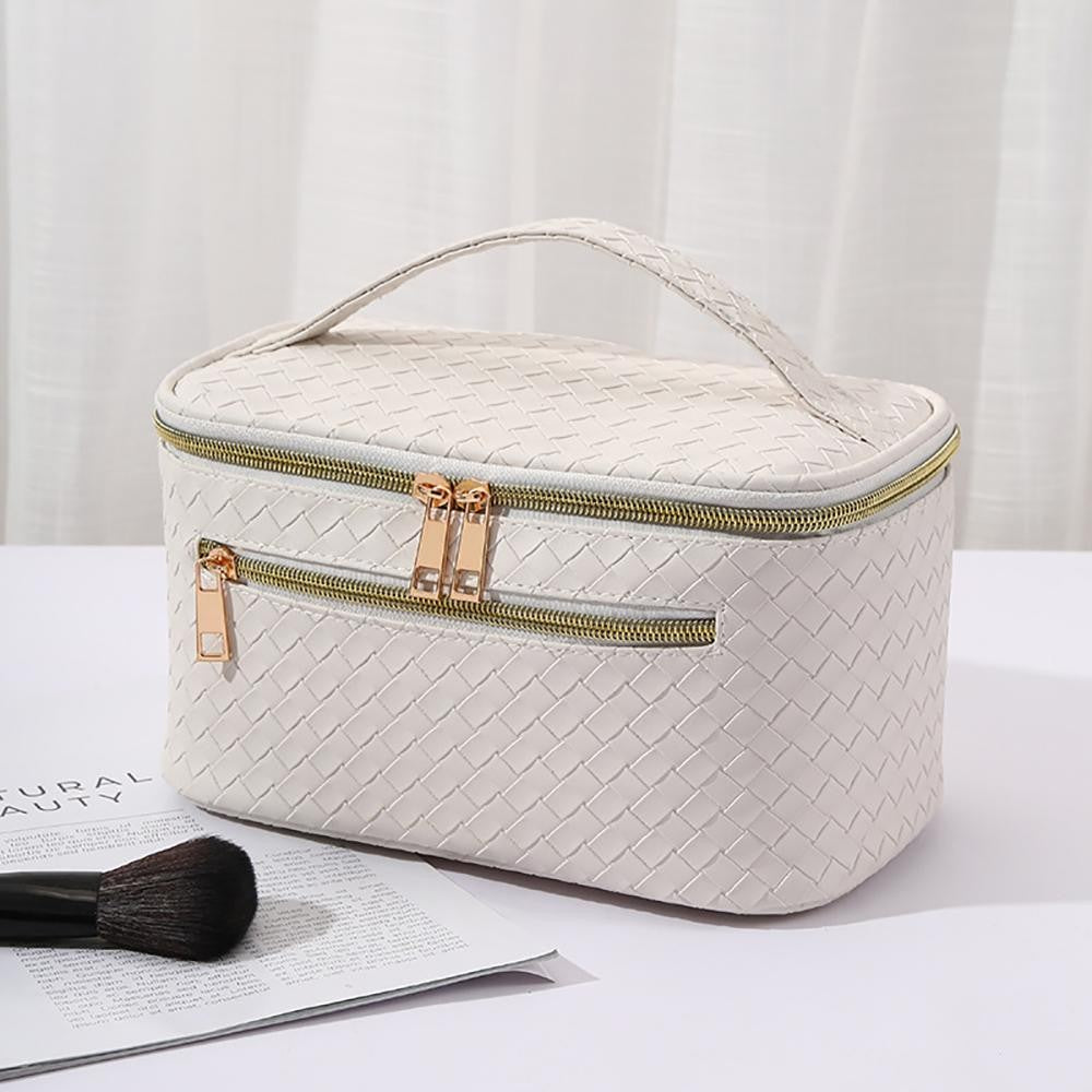 White Woven Makeup Case