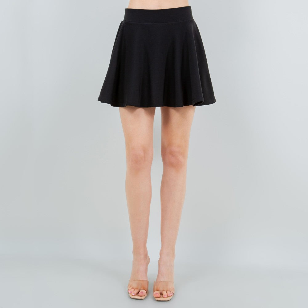 High Waist Scuba Flare Skort