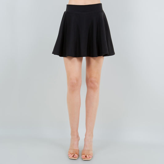 High Waist Scuba Flare Skort