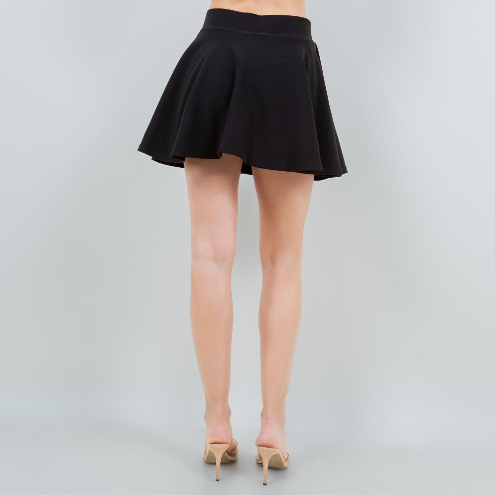 High Waist Scuba Flare Skort