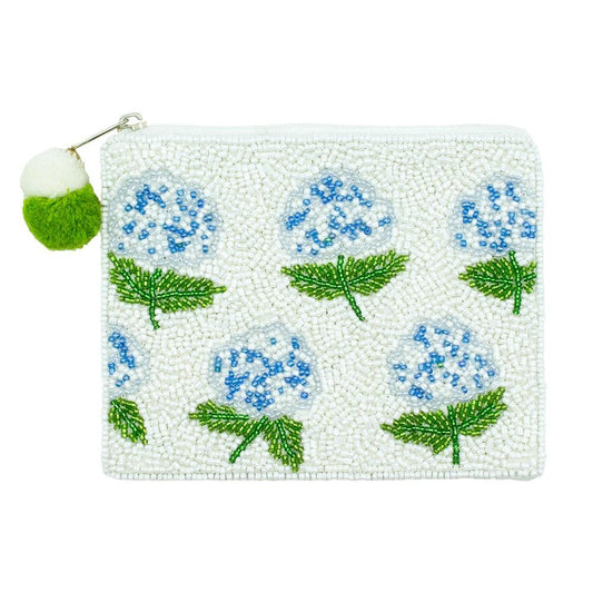 Blue Flower Beaded Bag