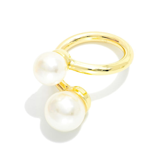 Gold Pearl Scarf Ring