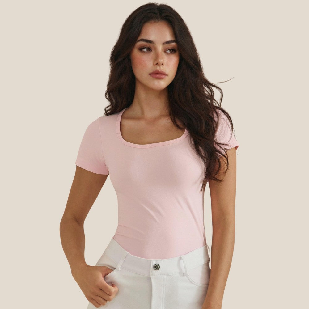 Scoop Neck Short Sleeve Top