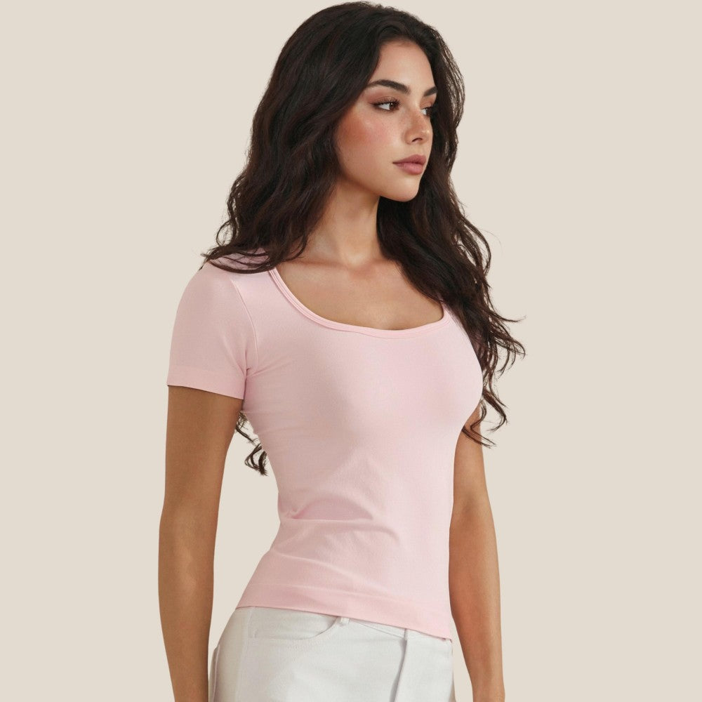 Scoop Neck Short Sleeve Top