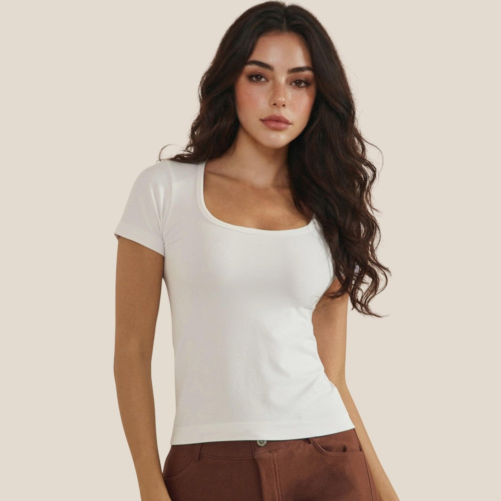 Scoop Neck Short Sleeve Top