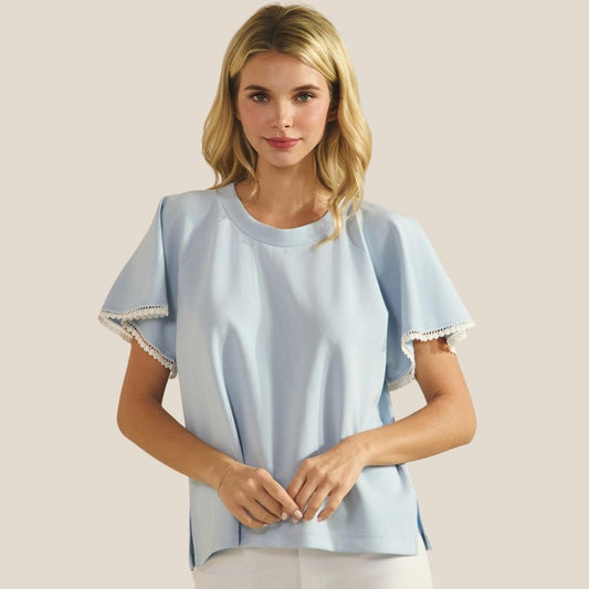 Flutter Sleeves Scuba Top