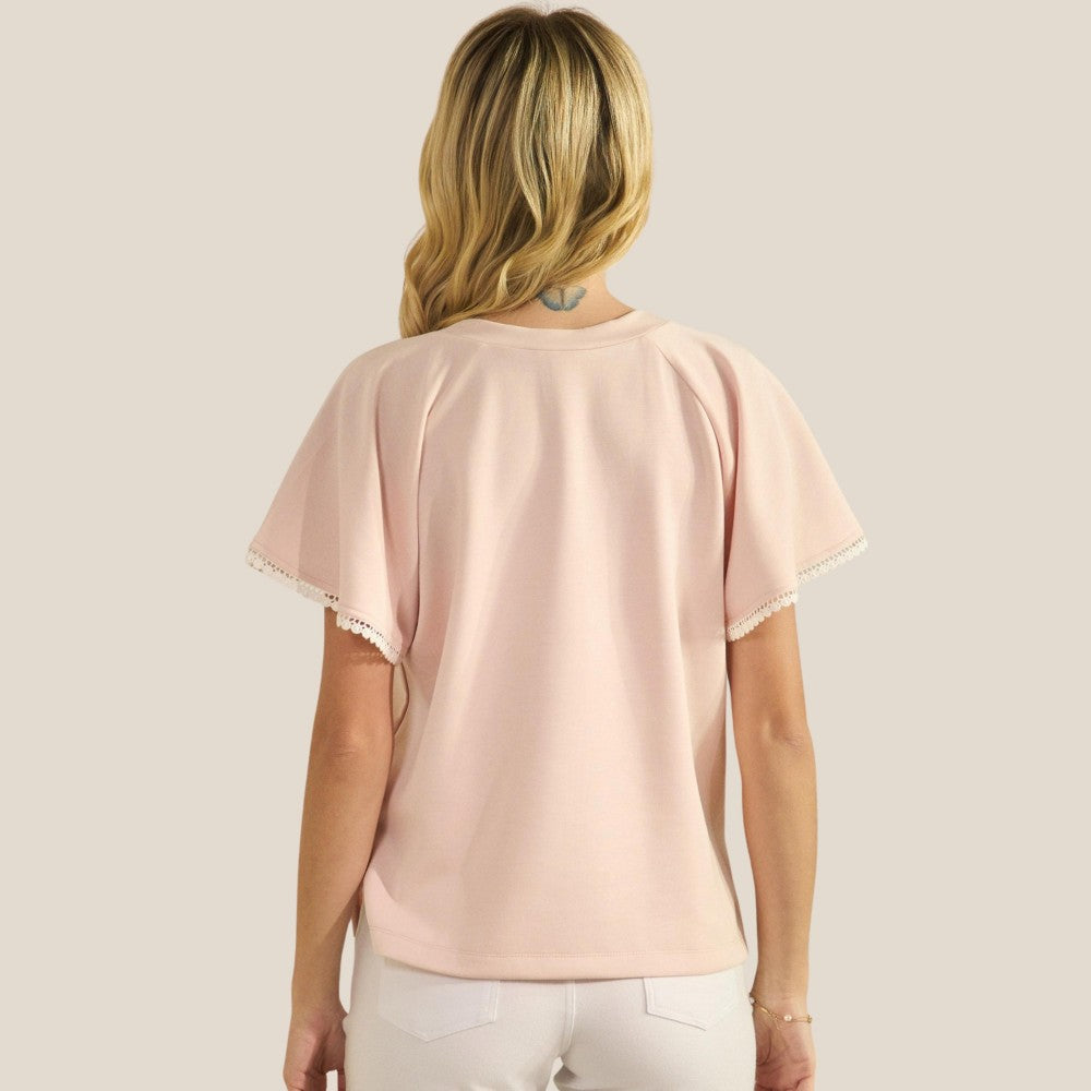 Flutter Sleeves Scuba Top