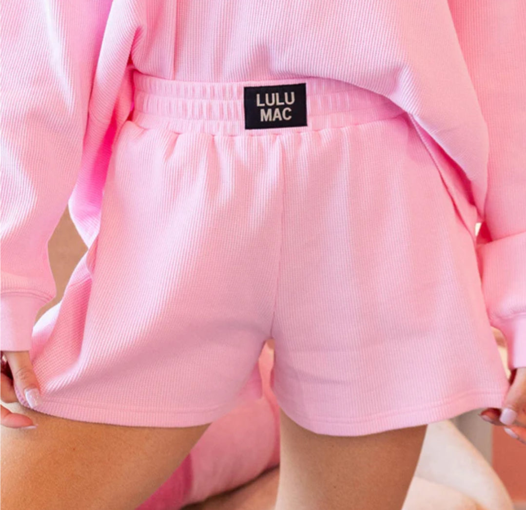 Pink Waffle Shorts