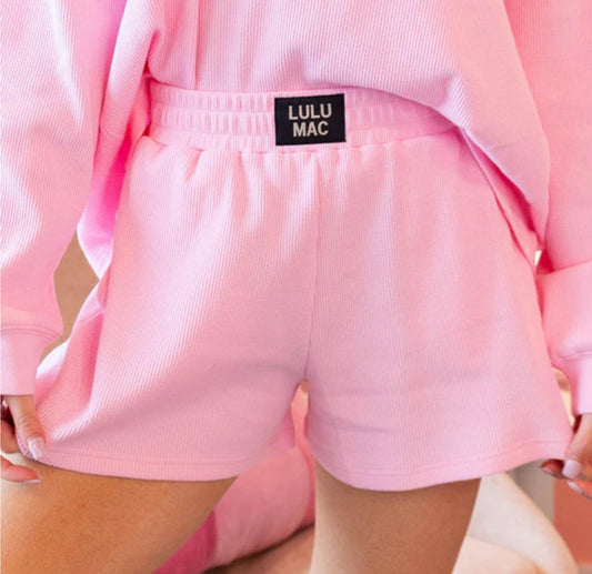 Pink Waffle Shorts