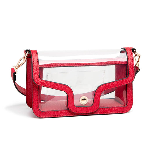 Red Clear Wristlet Clutch
