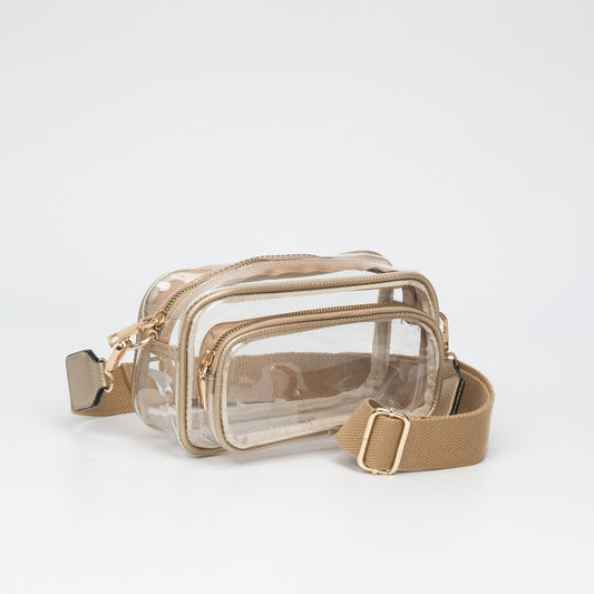 Clear Crossbody Double Pockets Bag