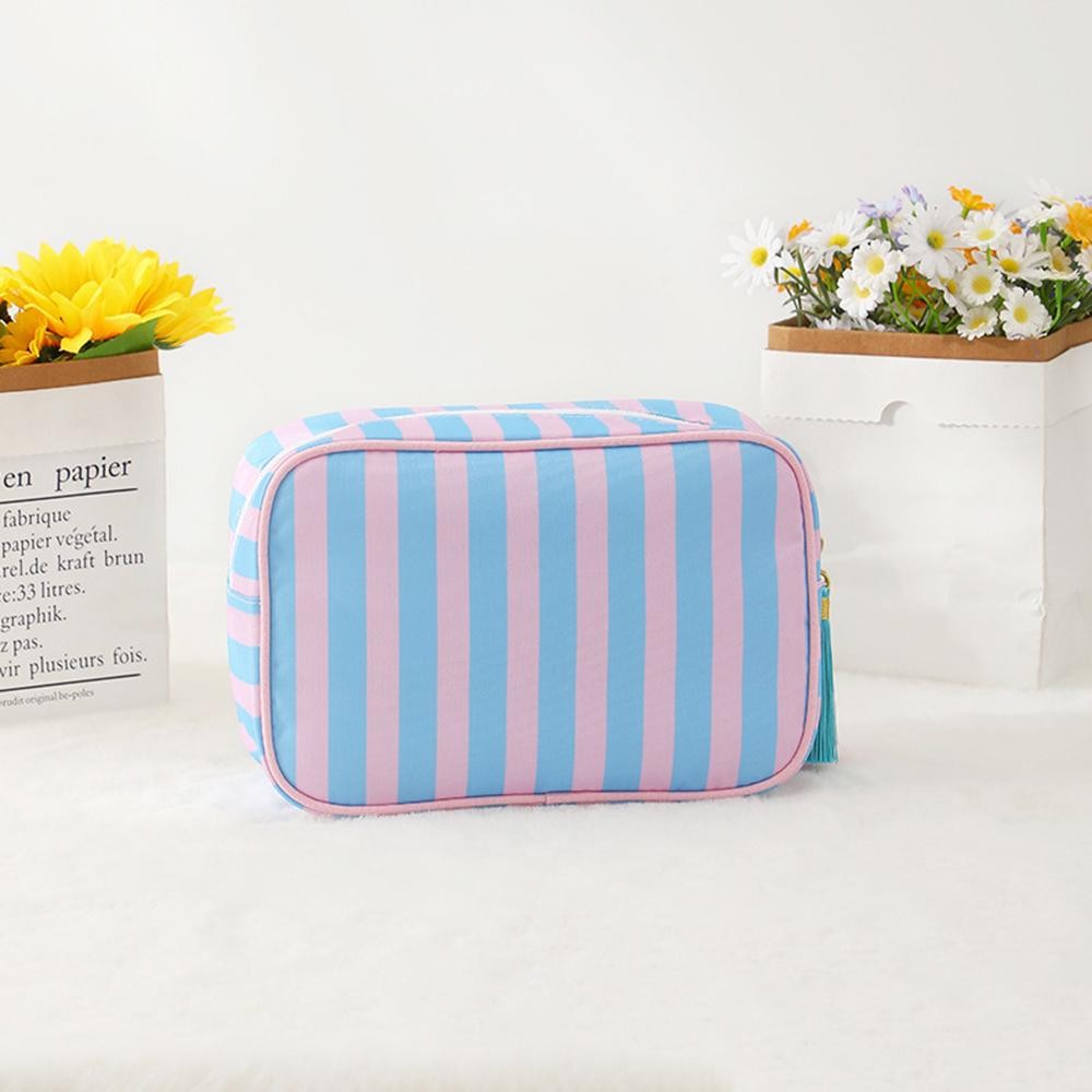 Pink & Blue Striped Pouch