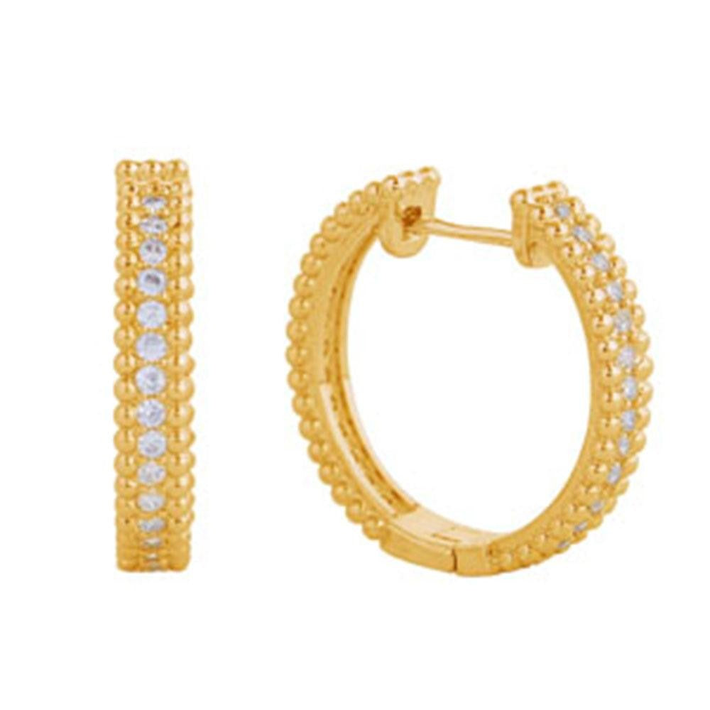 Cubic Zirconia Baguette Hoop Earrings