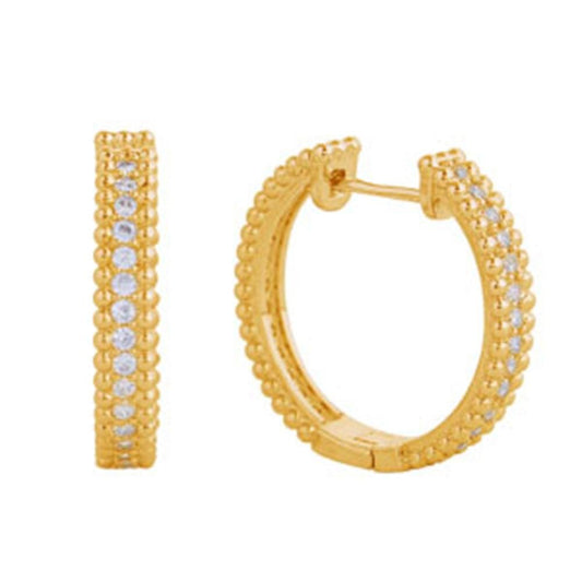 Cubic Zirconia Baguette Hoop Earrings