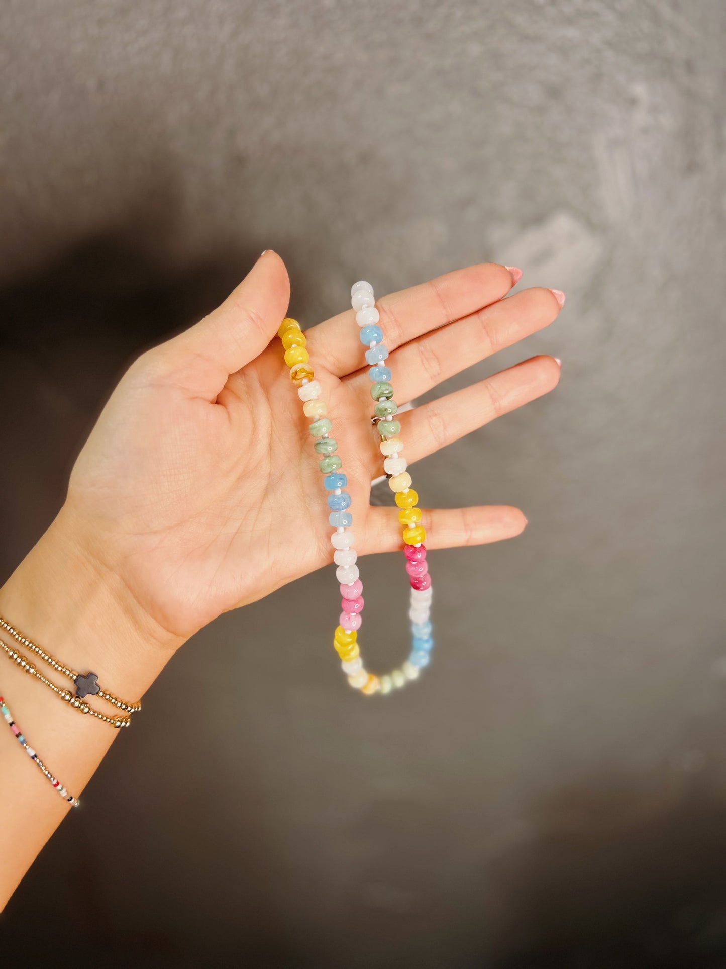 Rondelle Stone Necklace Set