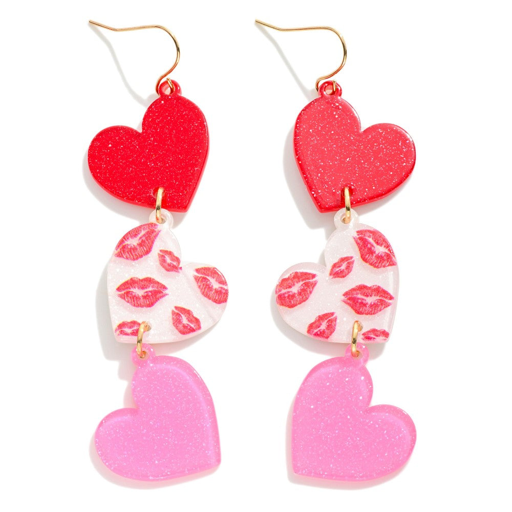 Linked Hearts Drop Earrings