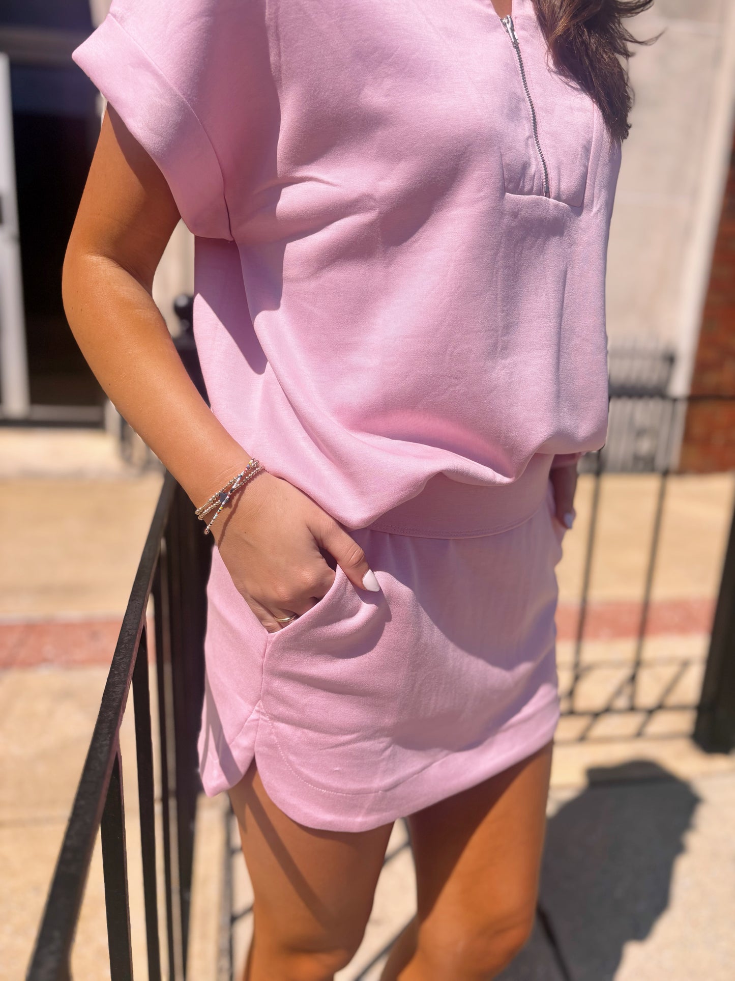 Quarter Zip Skort Set