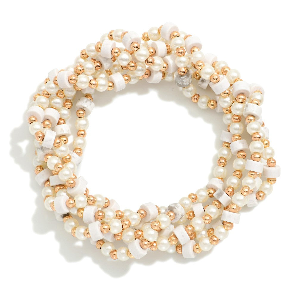 White & Gold Bracelets