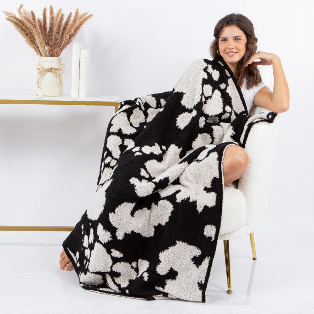 Super Soft Cow Print Brushed Poly Microfiber Throw Blanket.