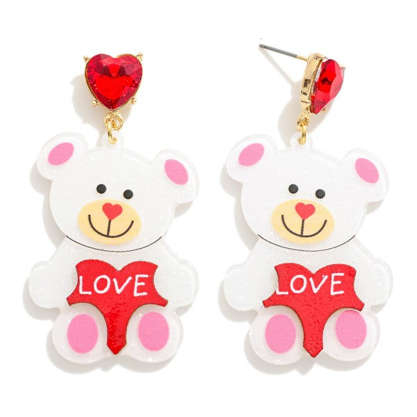 Valentines Teddy Bear Earrings