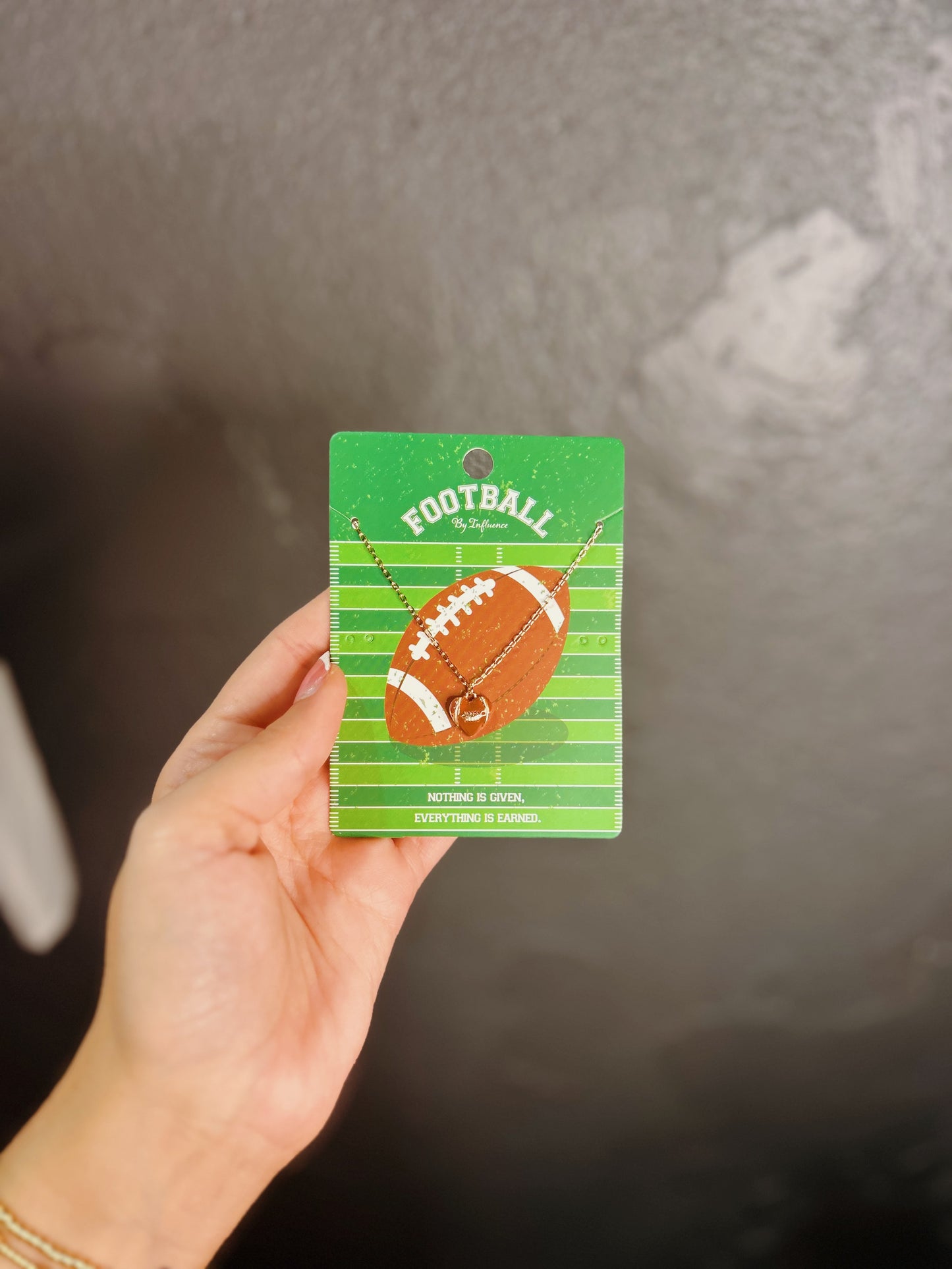 Gold Accent Football Necklace