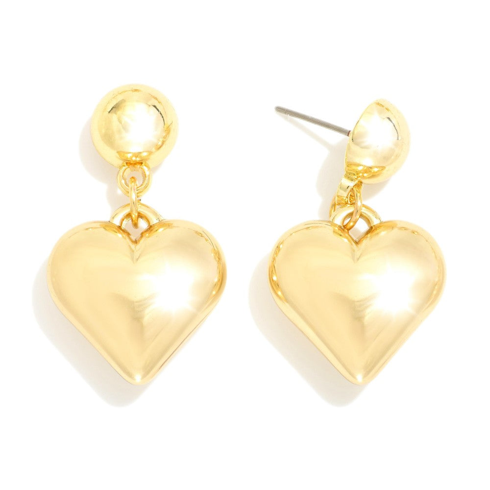 Puffy Heart Drop Earrings