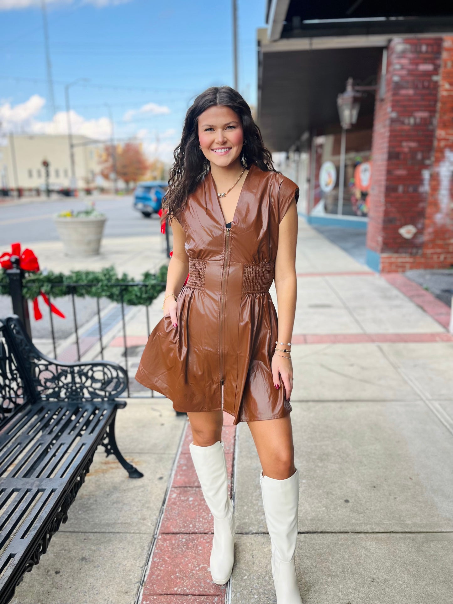 Faux Leather Dress