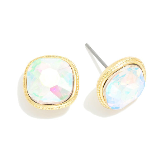 Iridescent Square Studs