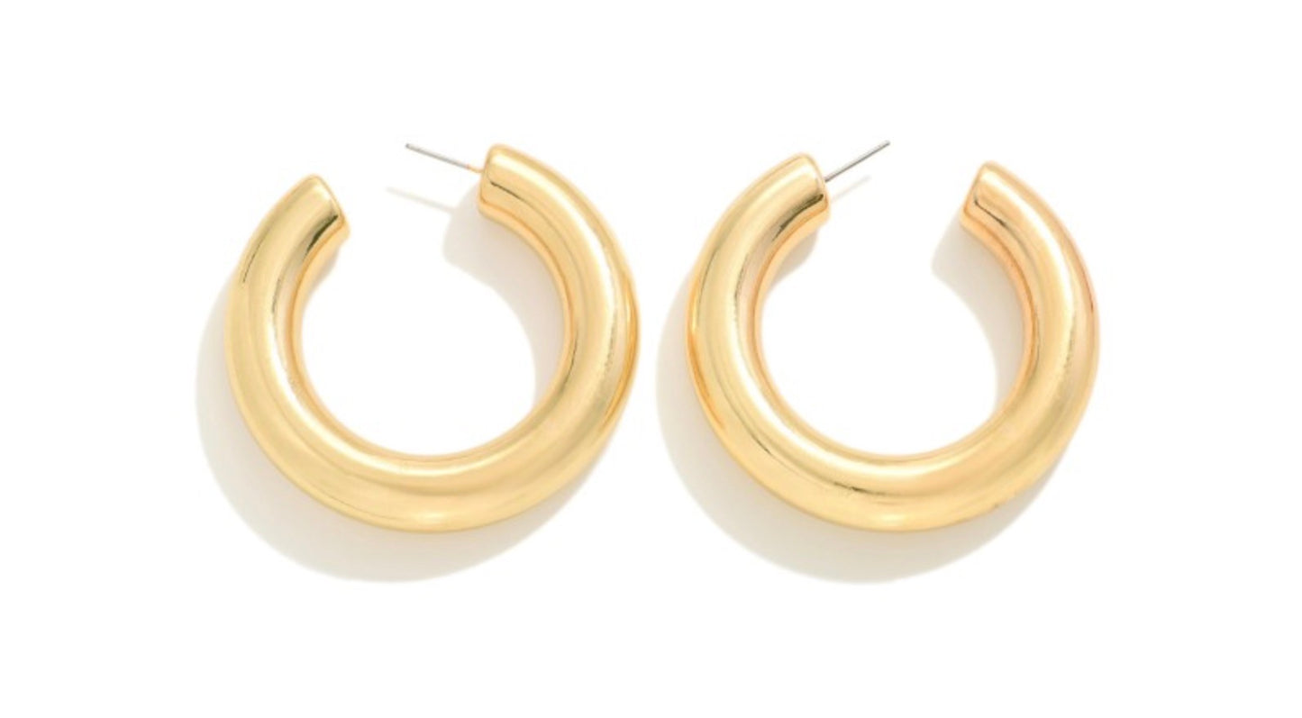 Worn Chunky Metal Drop Hoops