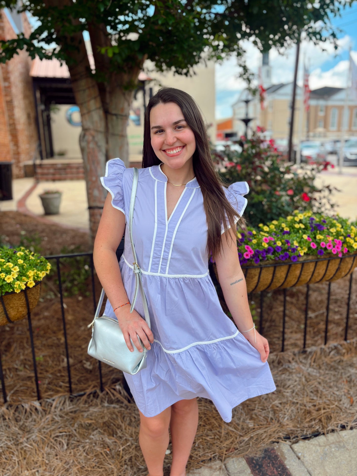 Ruffle Sleeve Tiered Dress
