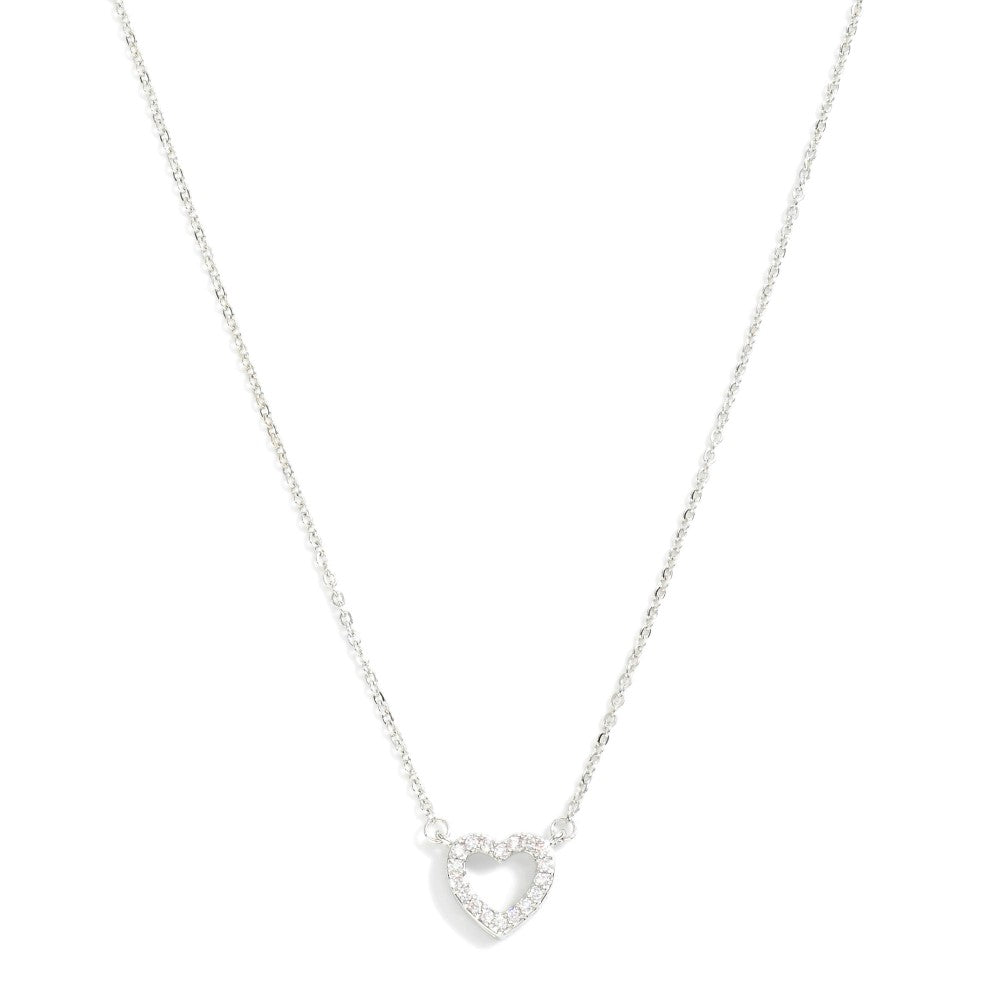 Chain Link Zirconia Heart Necklace