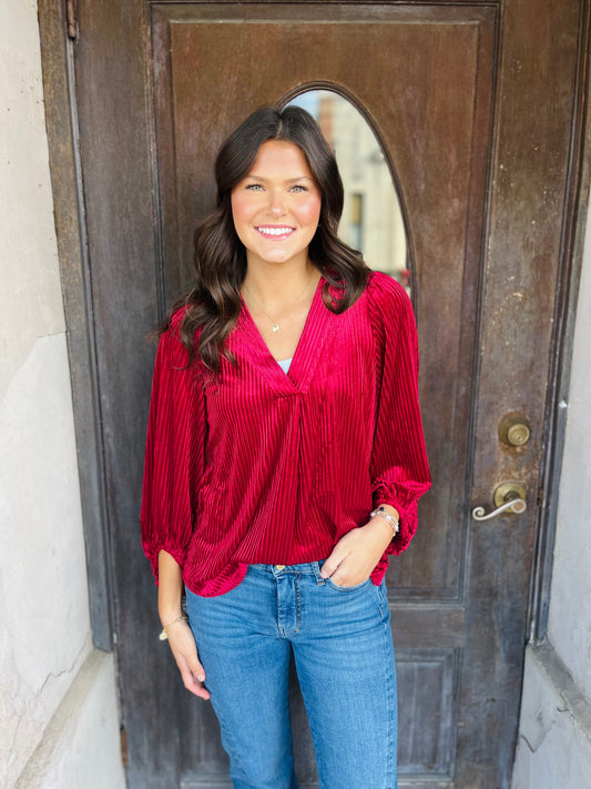 Ivy Velvet Textured Top