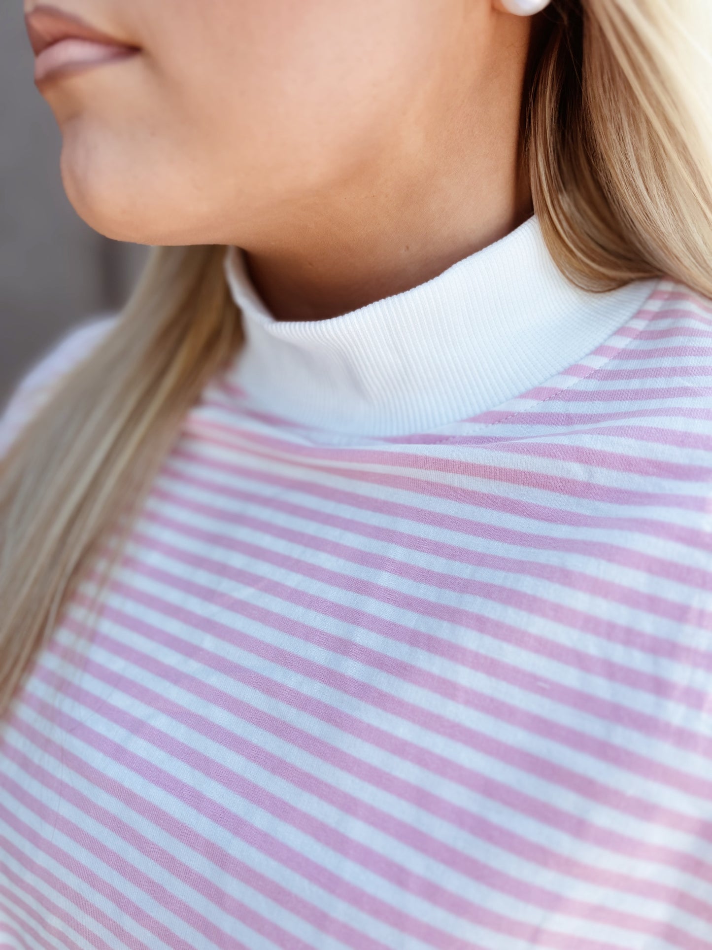 Light Pink Striped Short Set