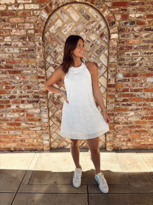 White Eyelet Lace Dress