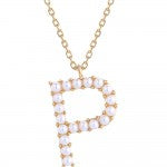 Pearl Initial Letter Necklace