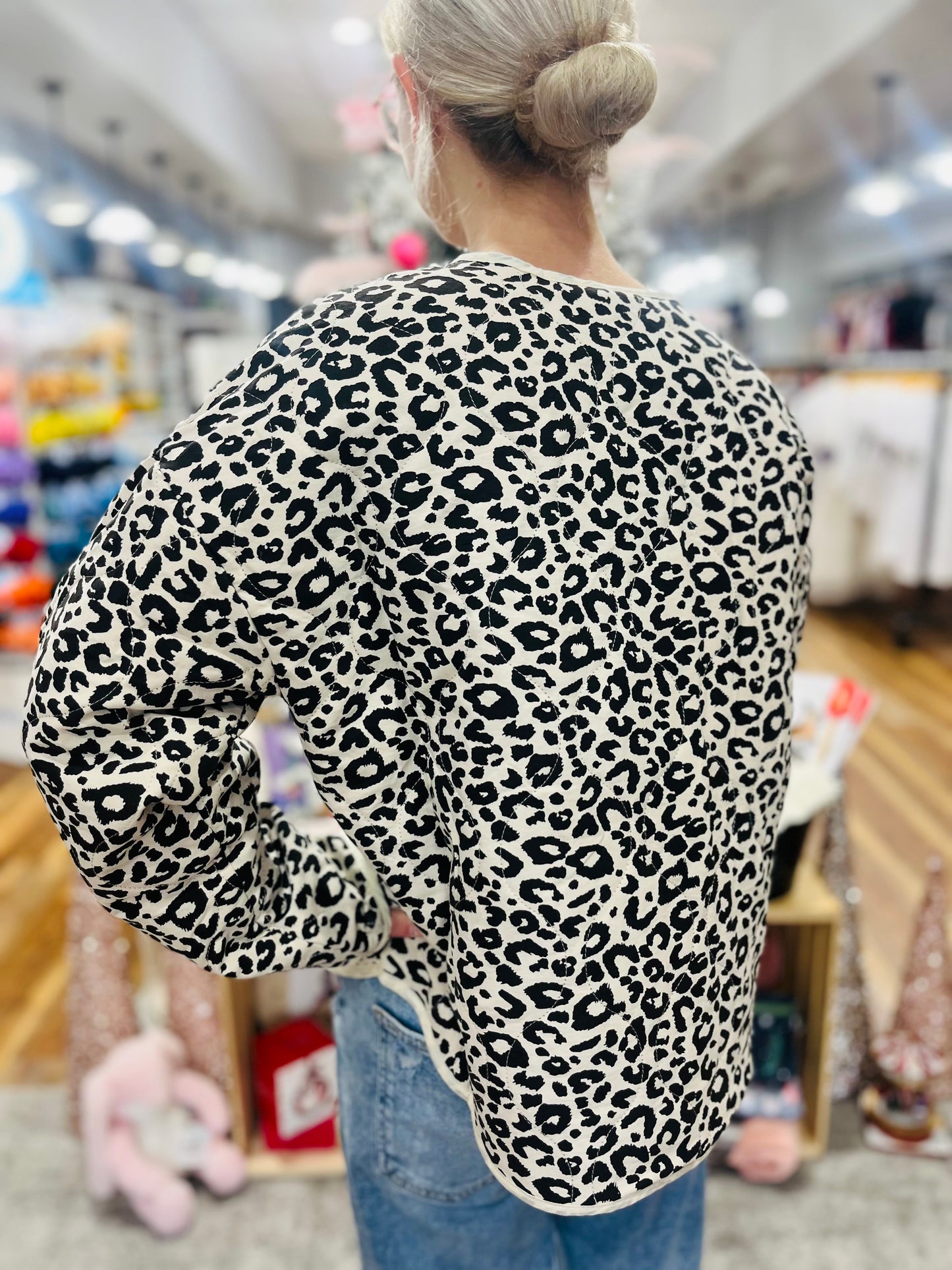 Leopard Quilted Puffer Jacket