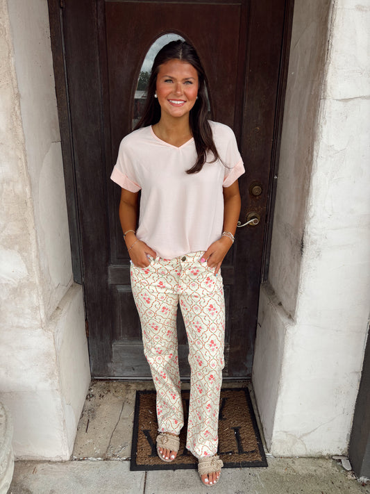 Matte V-Neck Dolman Sleeve Top