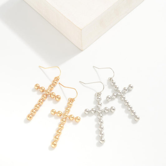 Bead Cross Earrings